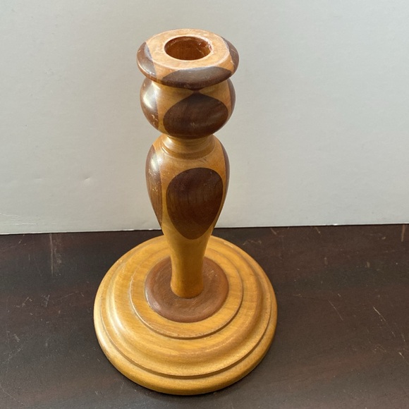 Midcentury wood candle holders. - Picture 4 of 12